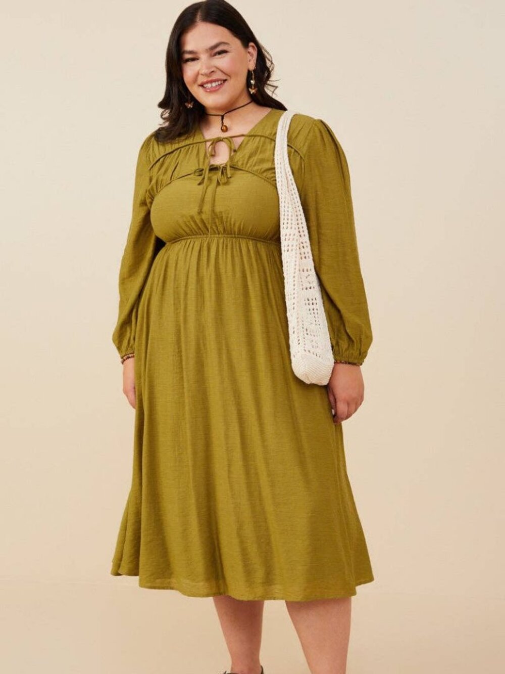 NWT Plus Forest Fairy Long Sleeve Midi Dress